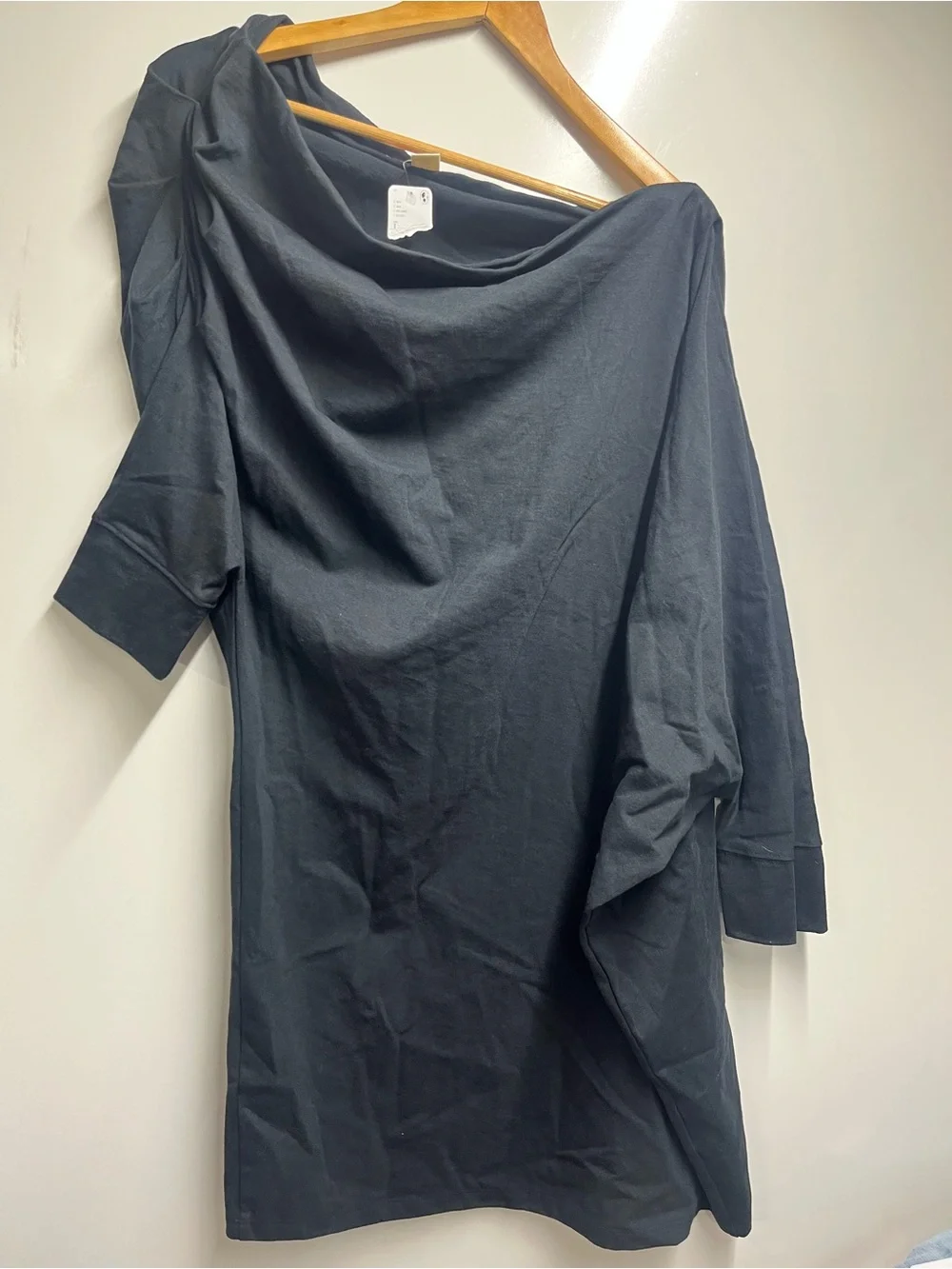 NEW Free People Beach Oversized Modern Mini Dress in Black Large 100% cotton - Picture 3 of 6